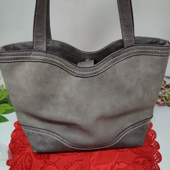 BOC Born Concept Handbag Purse Stanville Tote Bag 16" X 10" Grey - Picture 6 of 10